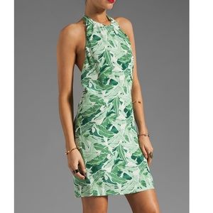 JOIE PALM PRINTED HALTER DRESS SIZE M